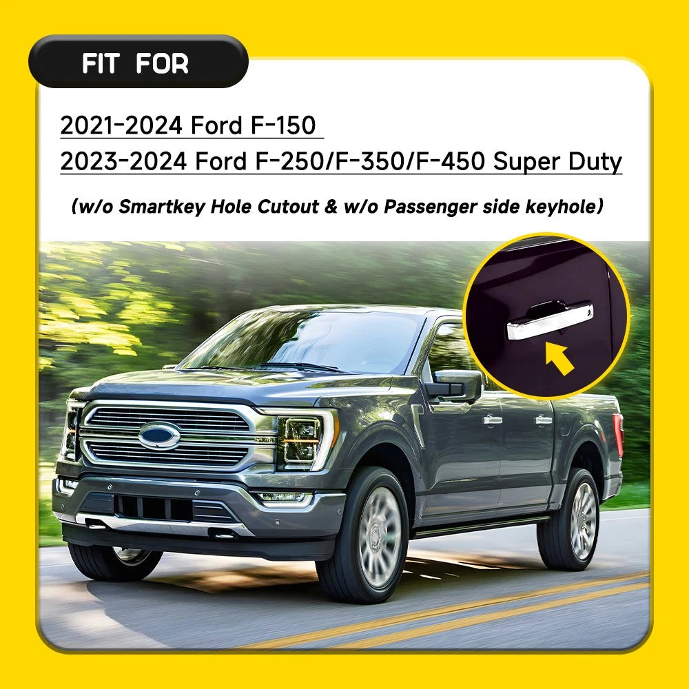 Gloss Chrome Door Handle Covers for Ford F150 (2021–2025)