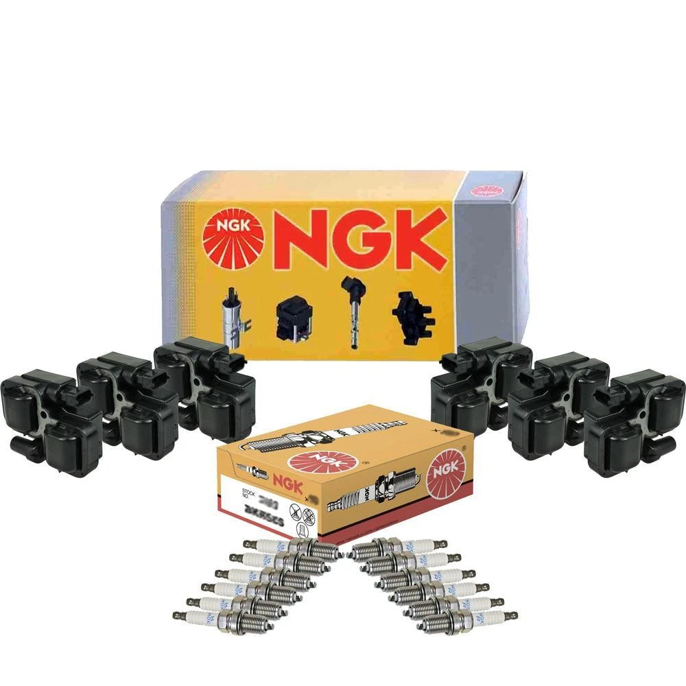 NGK 6X Ignition Coils & 12X Spark Plugs for Mercedes R170 W203 (1998–2007)
