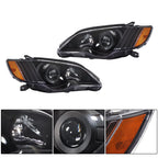 Halogen Headlight Assembly Set of 2 for Subaru Legacy (2008–2009) Black Housing