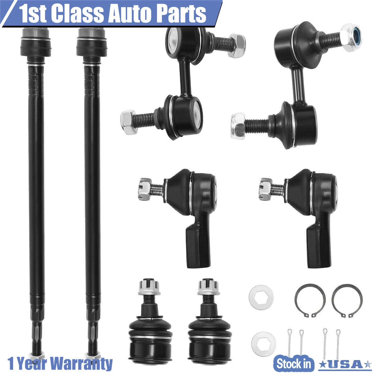 Set of 10 Ball Joints Tie Rods Control Arms for Honda Civic Acura EL (2001–2005)