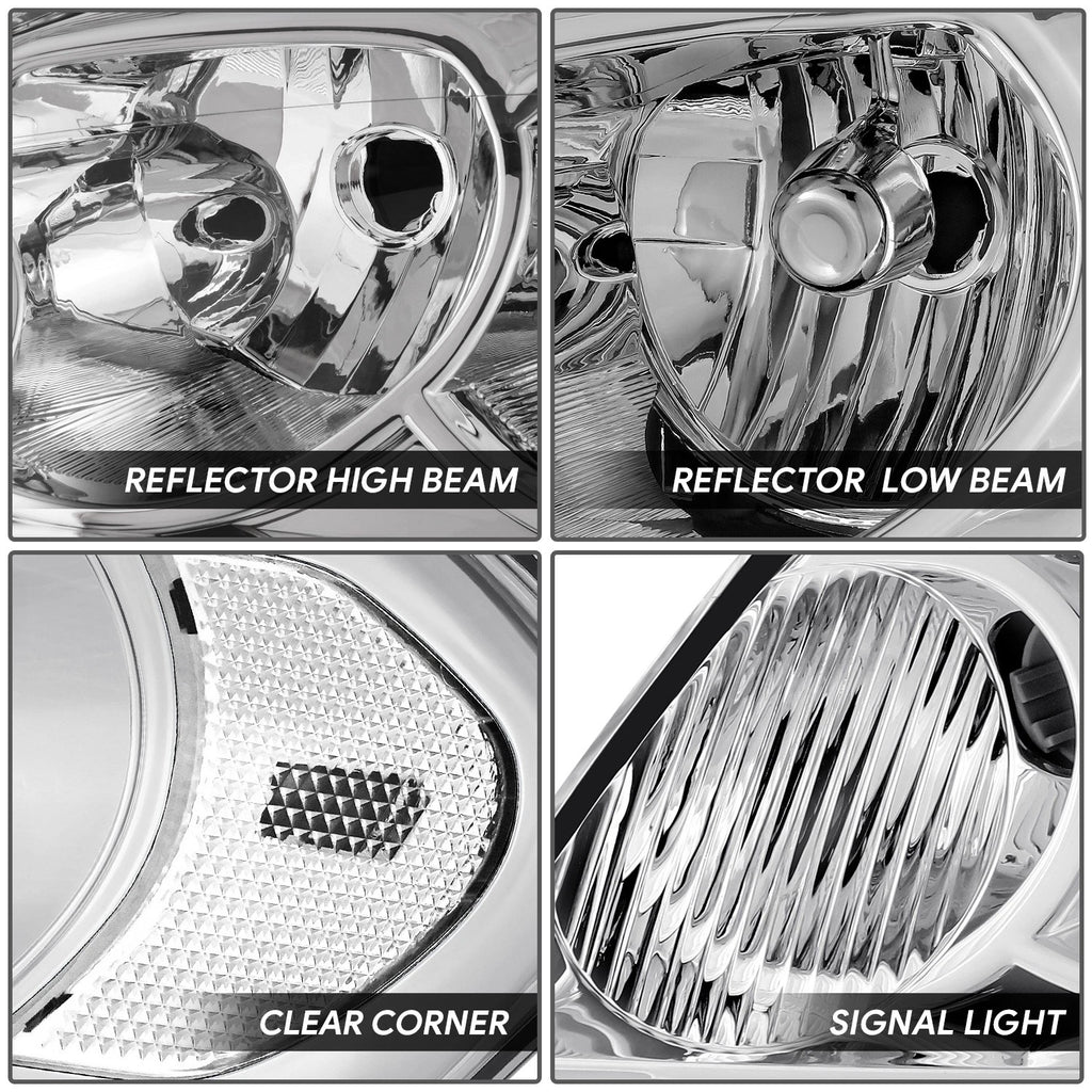 Chrome/Clear Reflector Halogen Headlights for Chevrolet Impala Monte Carlo (2006–2016)