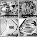 Chrome/Clear Reflector Halogen Headlights for Chevrolet Impala Monte Carlo (2006–2016)
