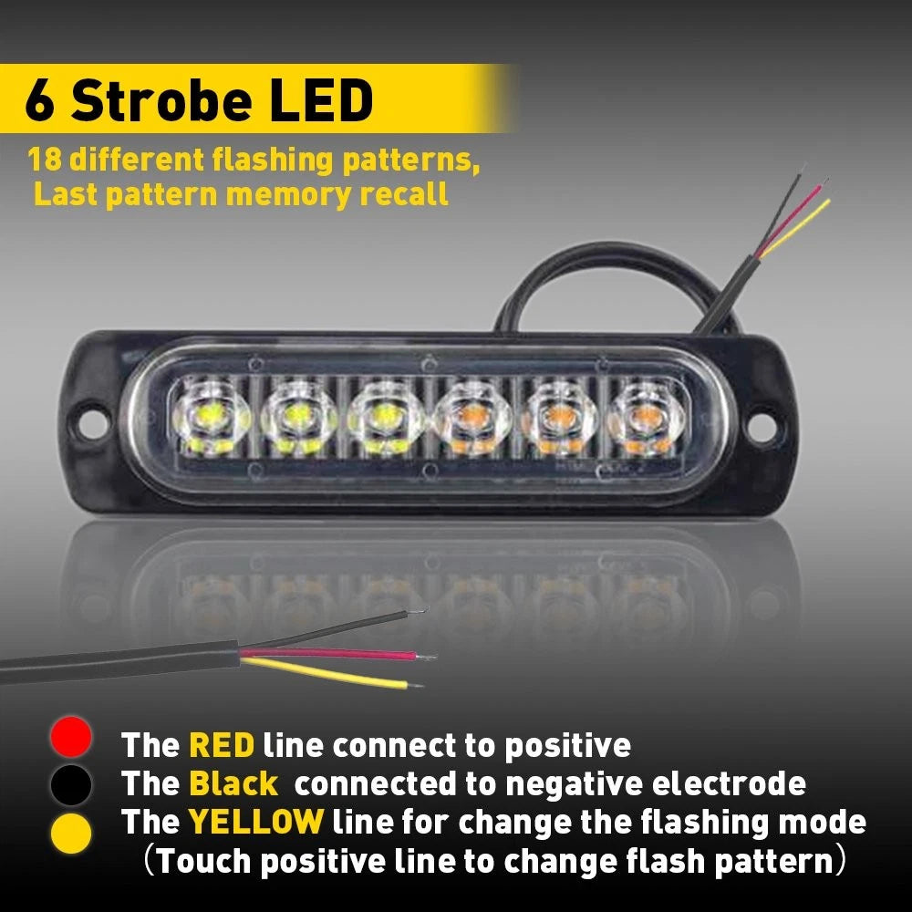 16X LED Strobe Light Bar for Car Truck Flashing Warning Beacon