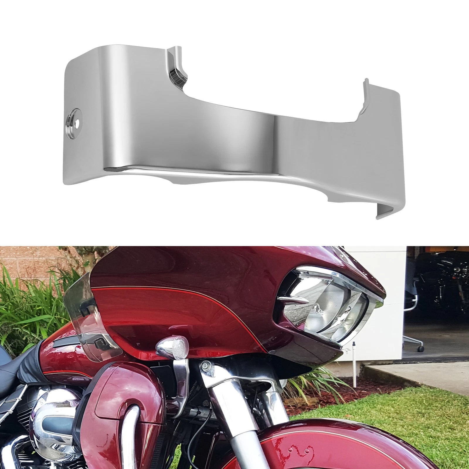 Chrome Outer Fairing Skirt for Harley Touring Road Glide FLTRX (2015–2024)