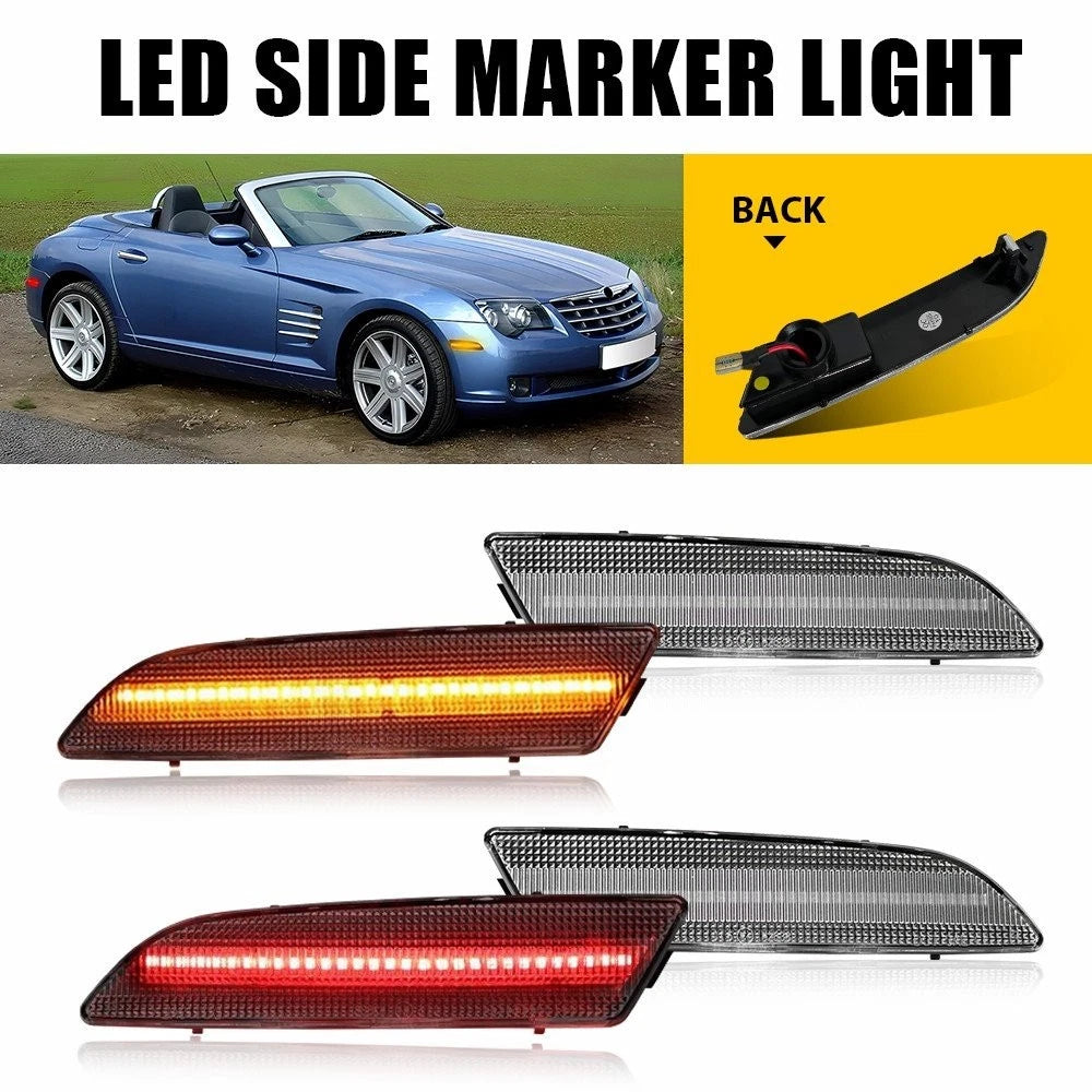 Set of 4 LED Side Marker Lights for Chrysler Crossfire (2004–2008)