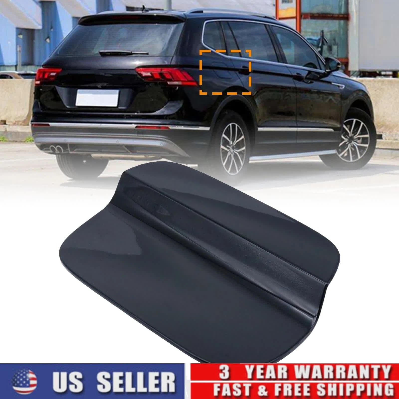 Fuel Door Filler Lid Cover for VW Tiguan (2018–2024) Black