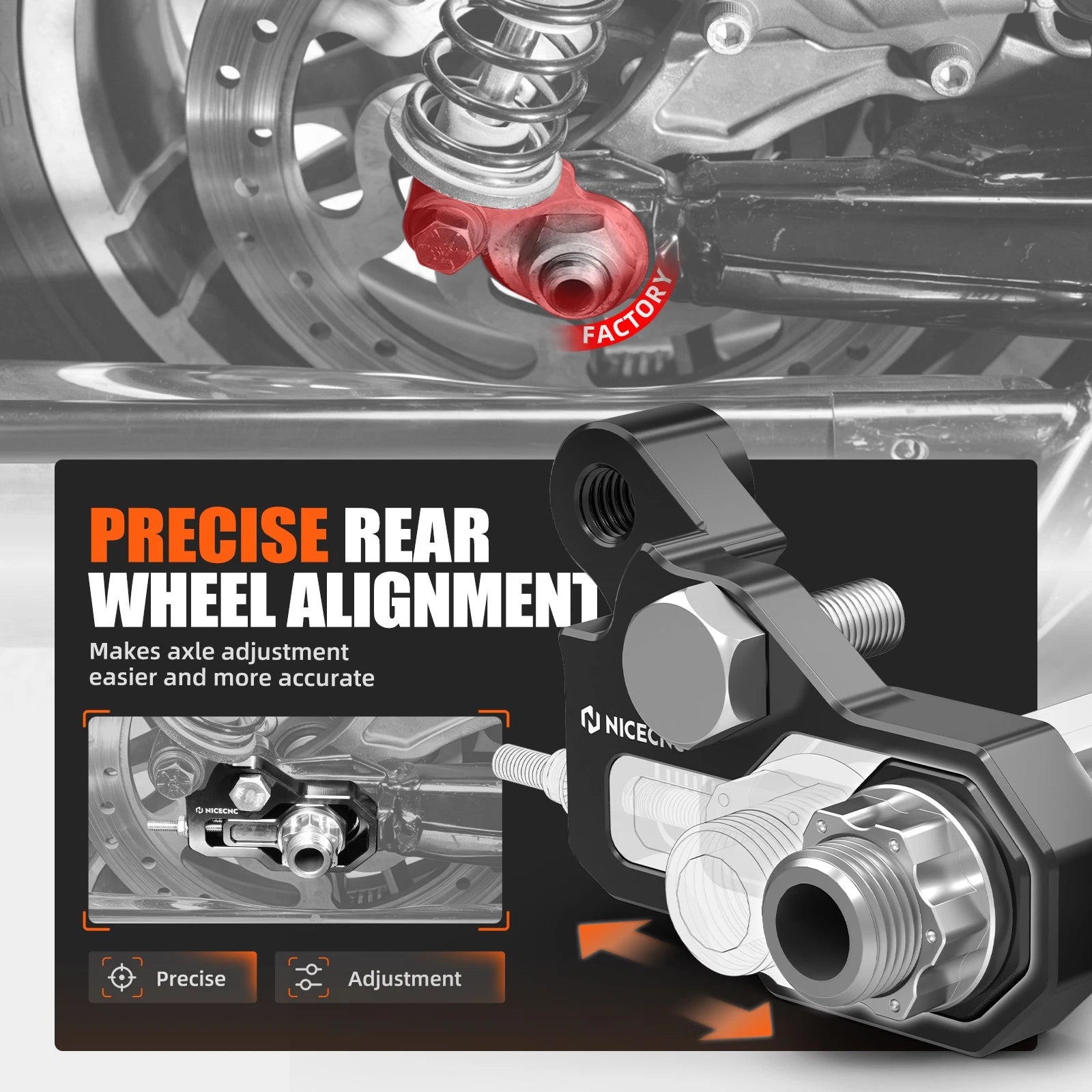 CNC Rear Axle Adjuster Kit for Harley Street Glide Special FLHXS (2014–2023)