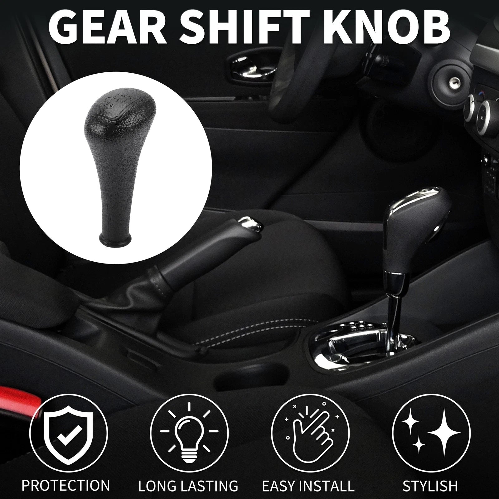 5 Speed Manual Gear Shifter Knob for Mercedes-Benz E-Class (1994) Plastic Black