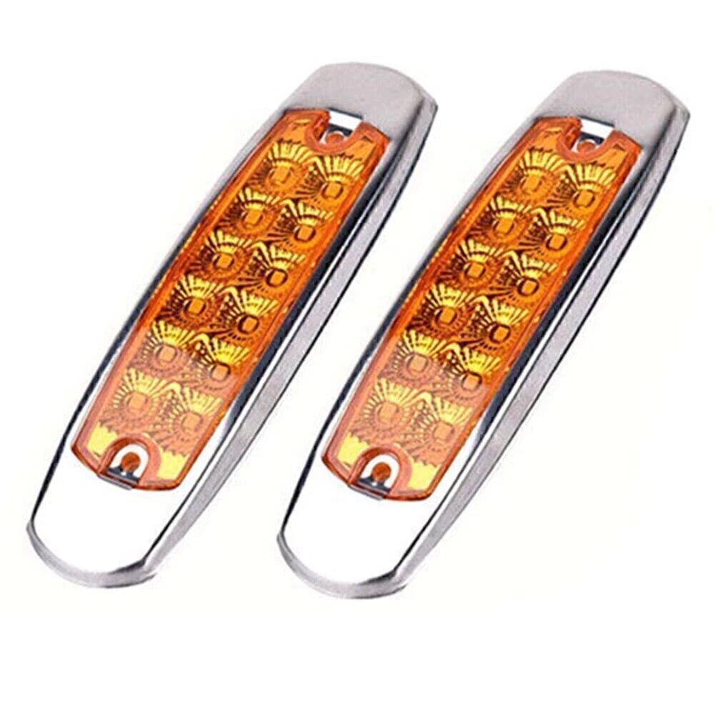 2X Amber 12LED Sealed Side Marker Clearance Lights for Trailer (N/A)