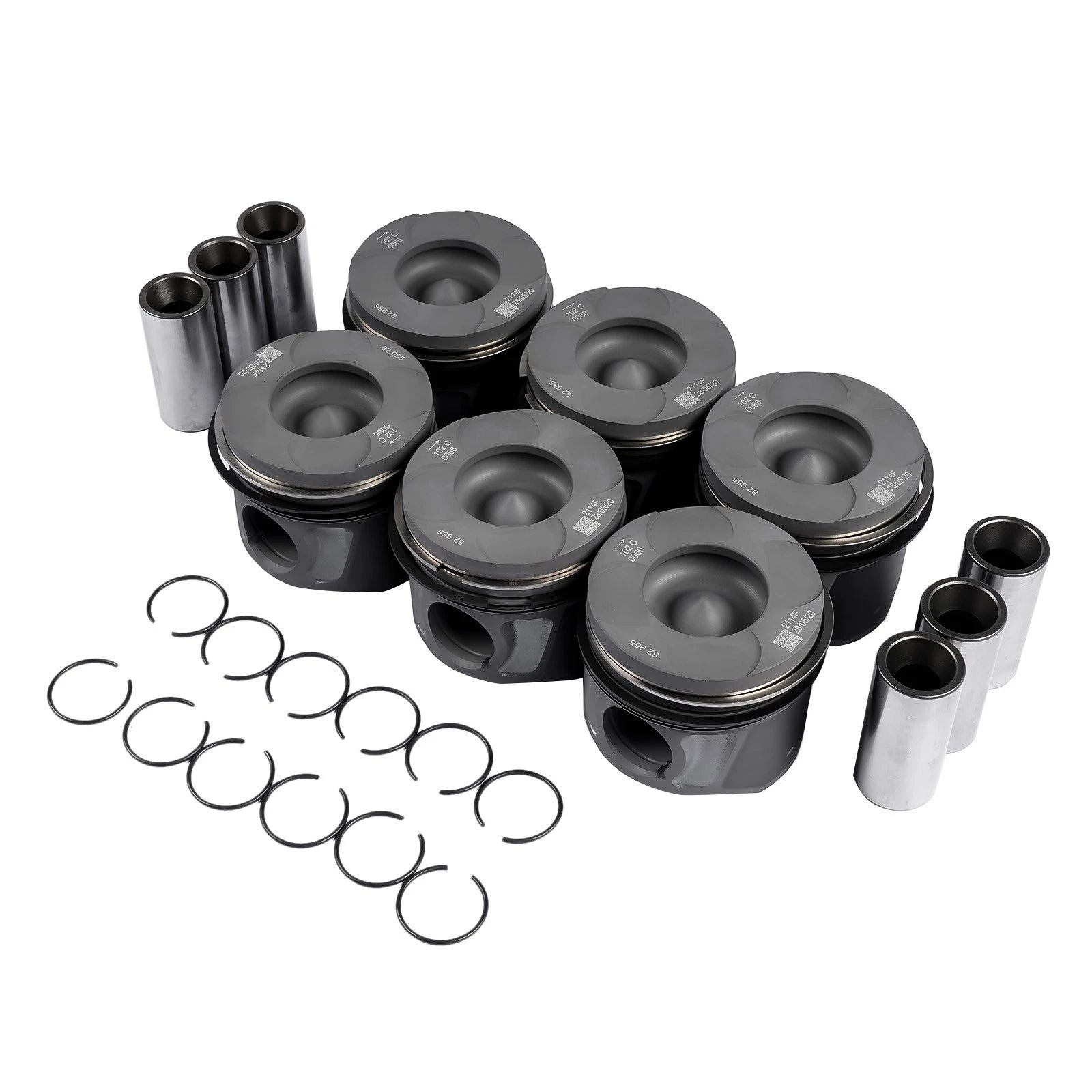 Set of 6 Pistons with Rings for Jeep Grand Cherokee, Ram 1500 (2014–2018)