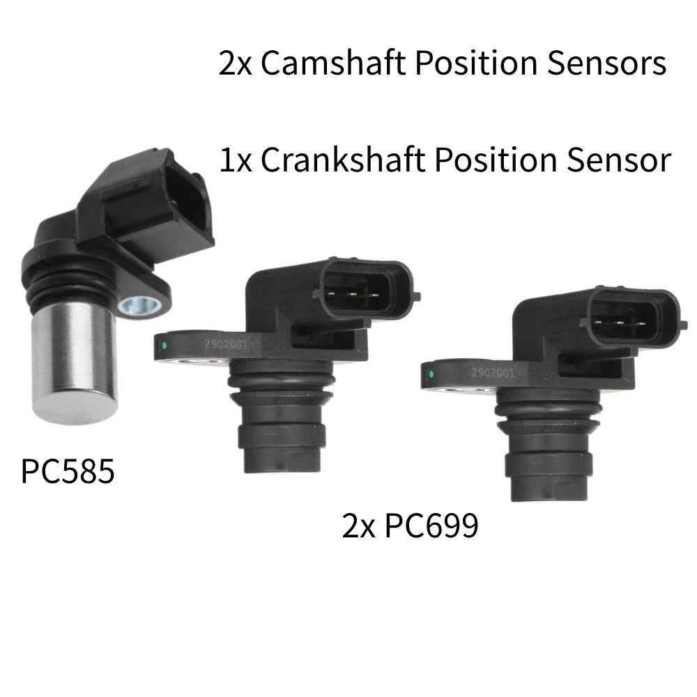 2X Camshaft & 1X Crankshaft Position Sensor for Volvo C30 C70 S40 V50 (2006–2013)