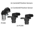 2X Camshaft & 1X Crankshaft Position Sensor for Volvo C30 C70 S40 V50 (2006–2013)