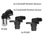 2X Camshaft & 1X Crankshaft Position Sensor for Volvo C30 C70 S40 V50 (2006–2013)