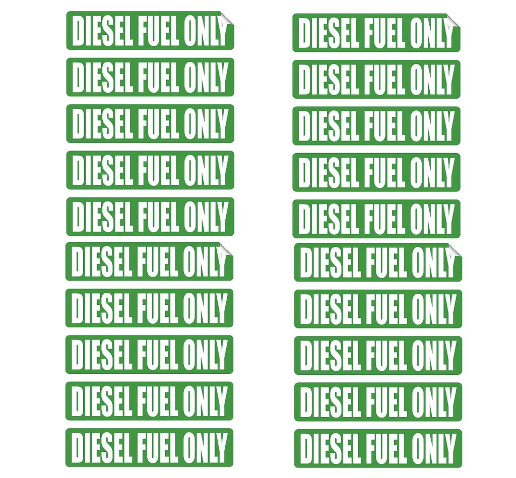 20x Diesel Fuel Only Sticker Decal for Fuel Door (0.75" Wide)