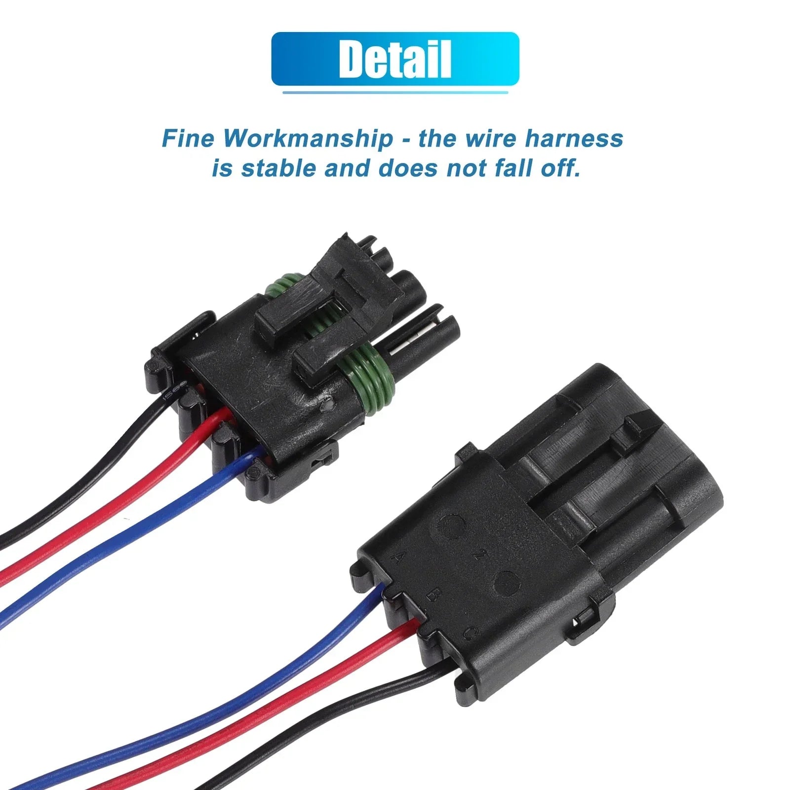 1 Set 3-Pin Male/Female Triple Shroud Connector Plug for BMW