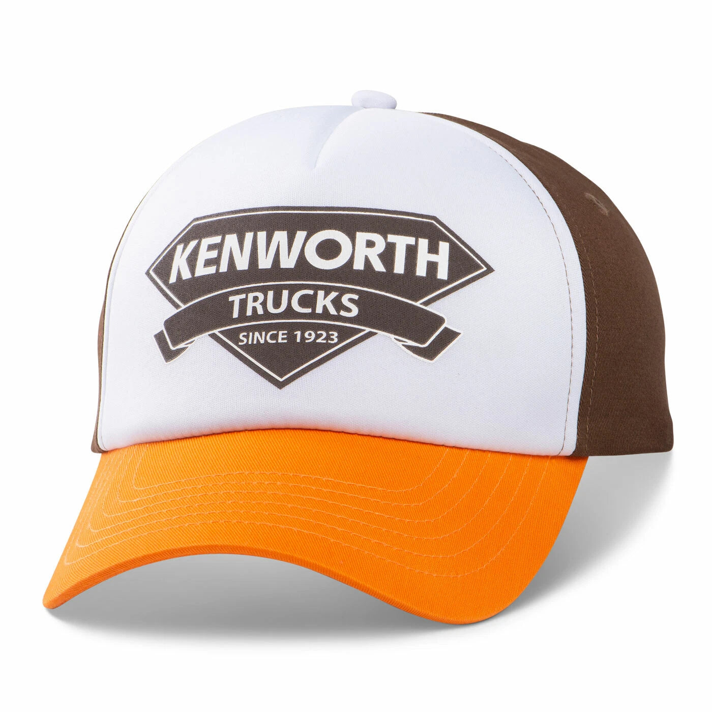Kenworth Nutmeg and Orange Foam-Crown Structured Hat (Adjustable Closure)
