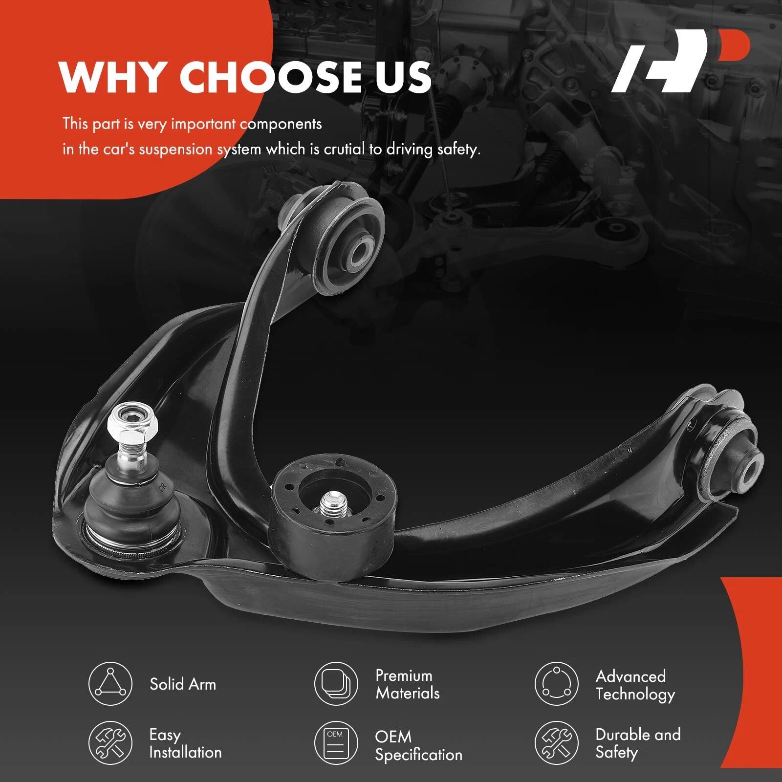 Front Left Upper Control Arm with Ball Joint for Ford Fusion Lincoln MKZ (2013–2020)