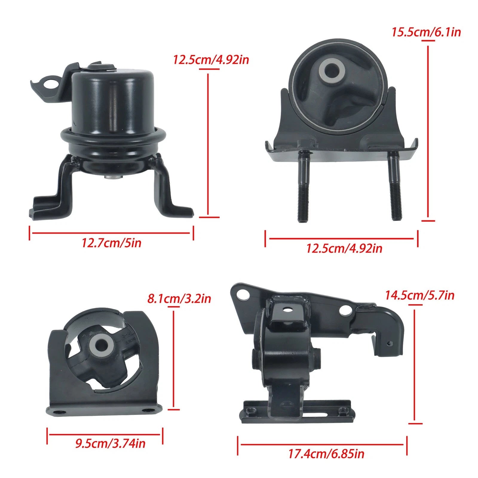 Set of 4 Engine Motor Mounts for Toyota RAV4 (2001–2003)