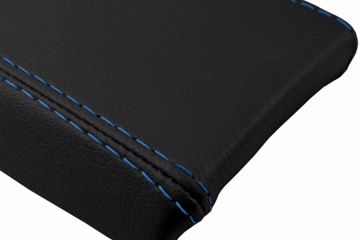 Leather Console Lid Pull Over Cover for Mazda Miata MX5 (1990–1997) Blue Stitch