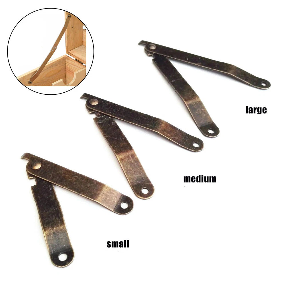 2Pcs Lid Support Hinge for Cabinet Jewelry Chest (Antique)