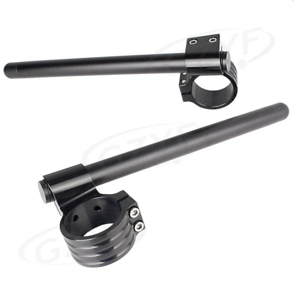52mm Clip On Handlebar Fork Tubes for Motorcycle - Black (Universal)