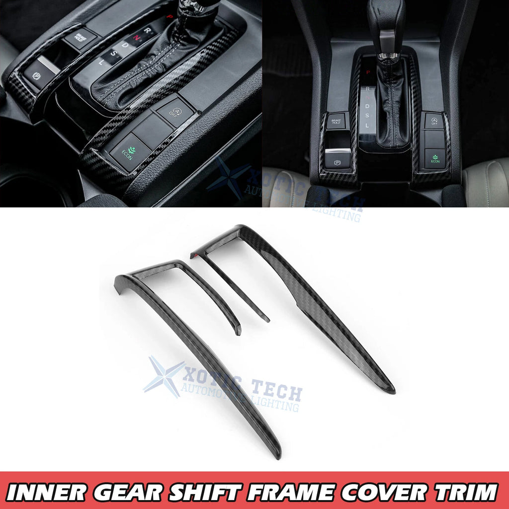 Carbon Fiber Gear Shift Frame Cover for Honda Civic 10th Gen (2016–2021)