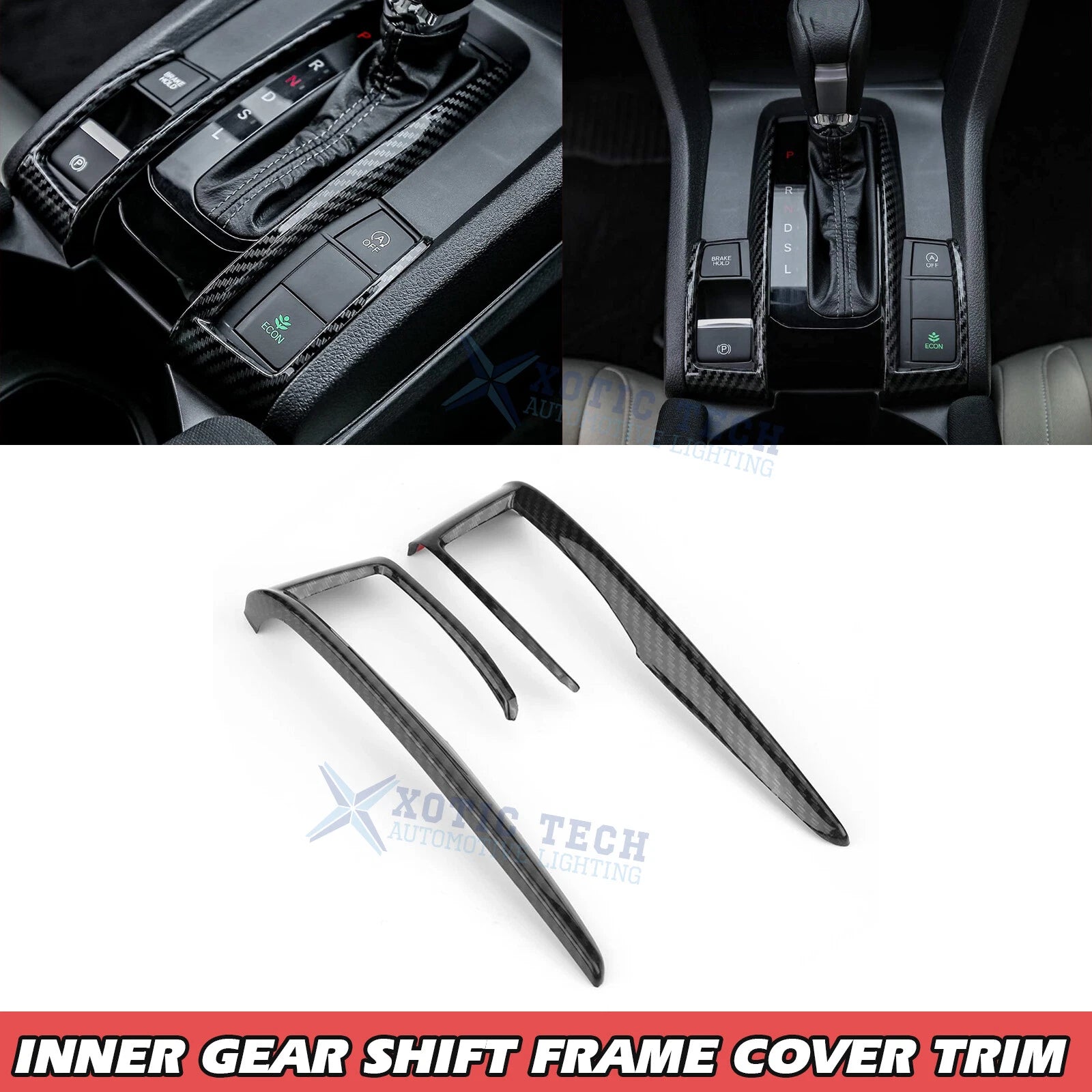Carbon Fiber Gear Shift Frame Cover for Honda Civic 10th Gen (2016–2021)
