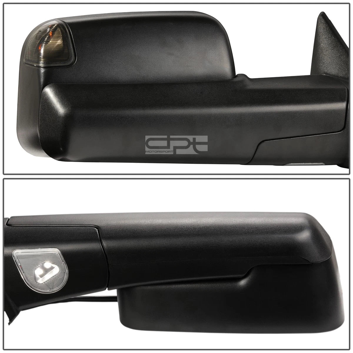 Set of 2 Power Heated LED Smoked Towing Mirrors for Dodge Ram (2009–2012)