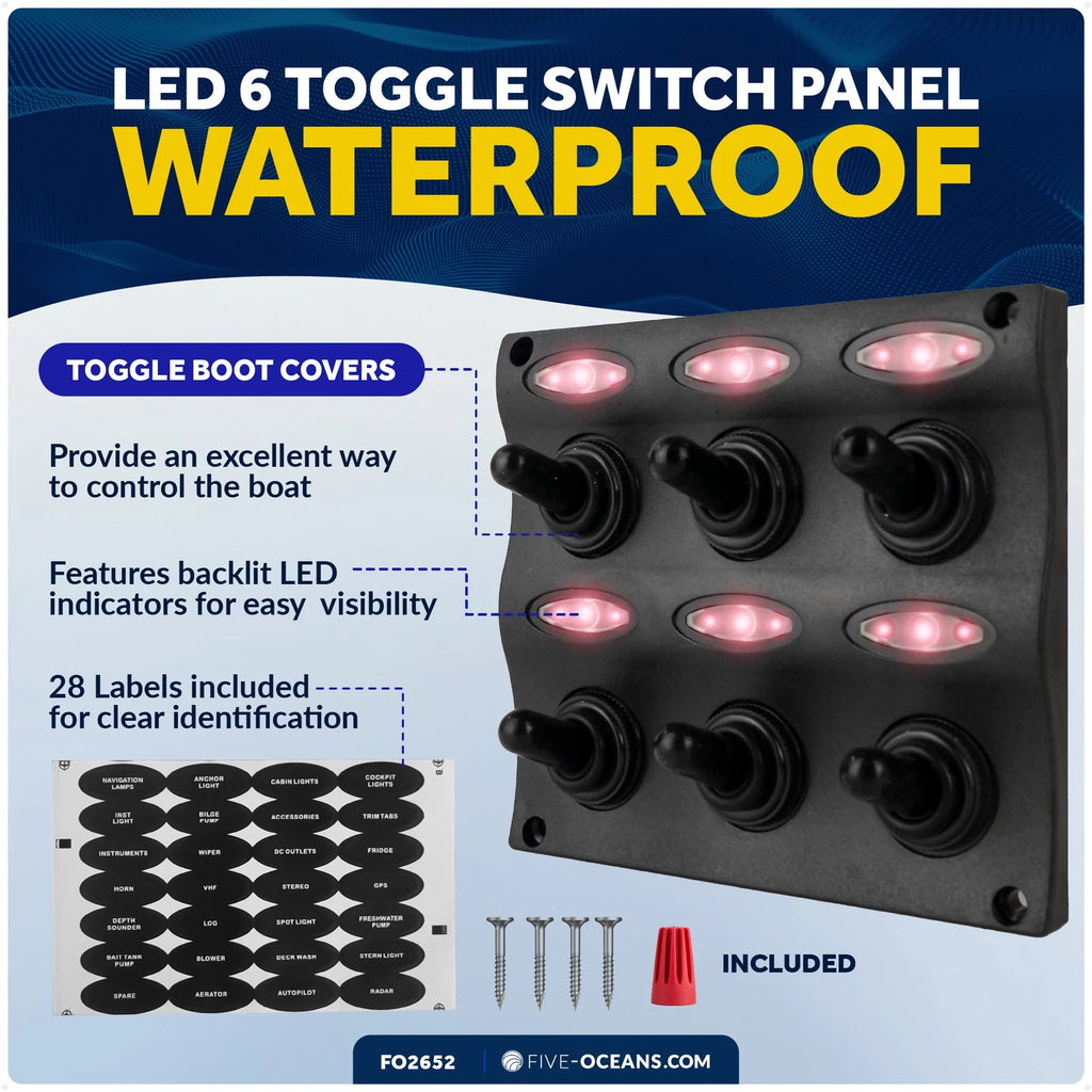 6 Gang Toggle Switch Panel for Marine Applications (FO2652)