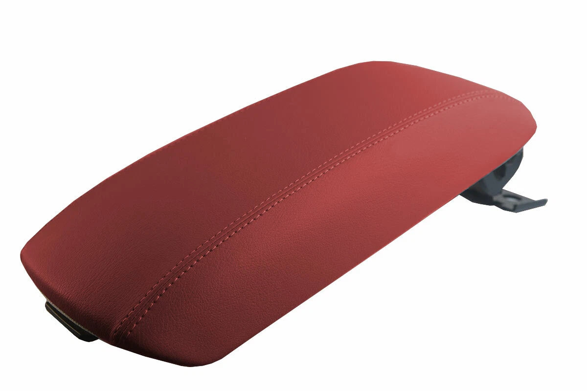 Leather Console Lid Armrest Cover for Kia Cadenza (2014–2016) Red