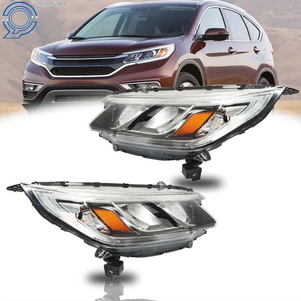 Set of 2 Halogen Projector Headlight Assemblies for Honda CR-V (2015-2016)