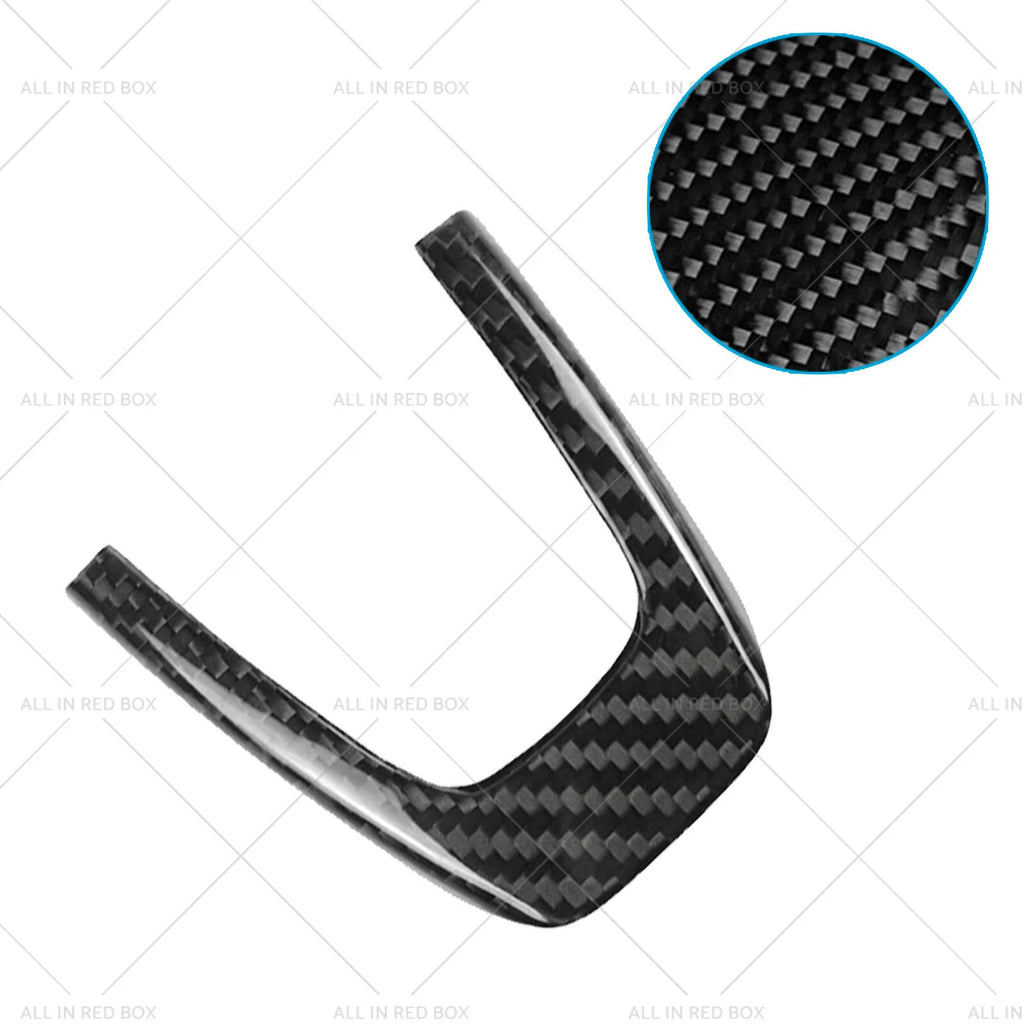 Black Carbon Fiber Steering Wheel Cover for Fiat 500 Abarth 595 (2009–2019)
