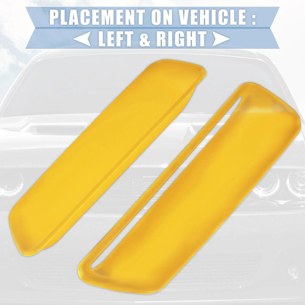 Pair Engine Hood Air Conditioner Outlet Cover Trim Yellow for Dodge Challenger (2015–2023)