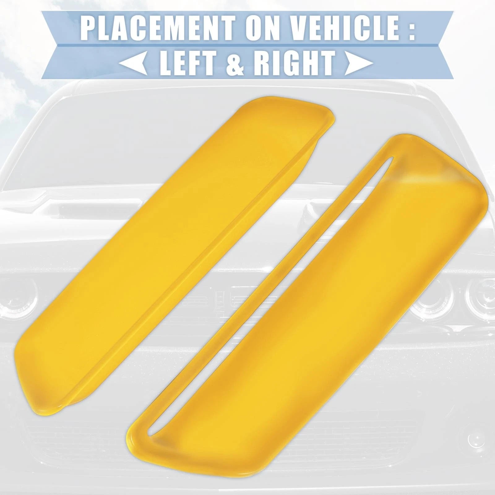 Pair Engine Hood Air Conditioner Outlet Cover Trim Yellow for Dodge Challenger (2015–2023)
