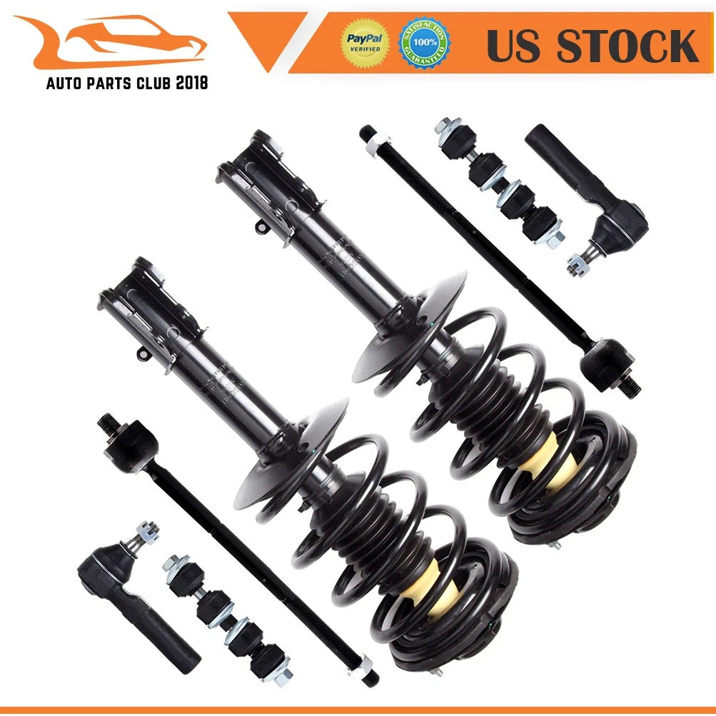Front Struts Inner Outer Tie Rod Sway Bar Kit for Chrysler PT Cruiser (2001–2010)