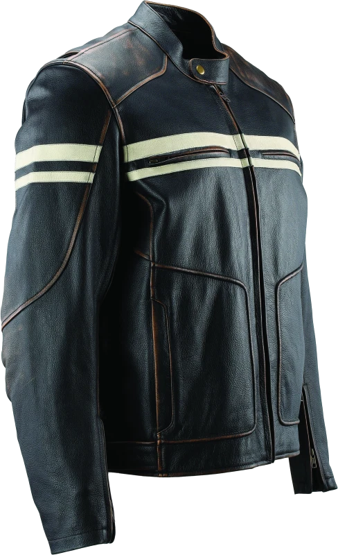 Kuryakyn Hoodlum Vintage Leather Jacket for Motorcycle (Small)