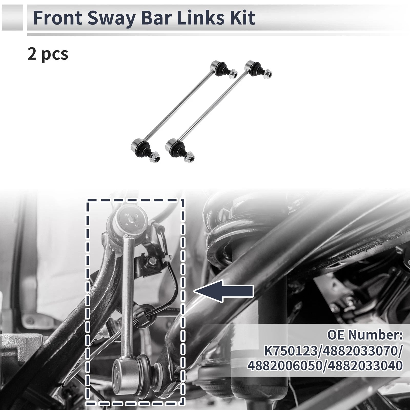 Front Stabilizer Bar Links No Bushing for Toyota Avalon (2013–2018) No.K750123