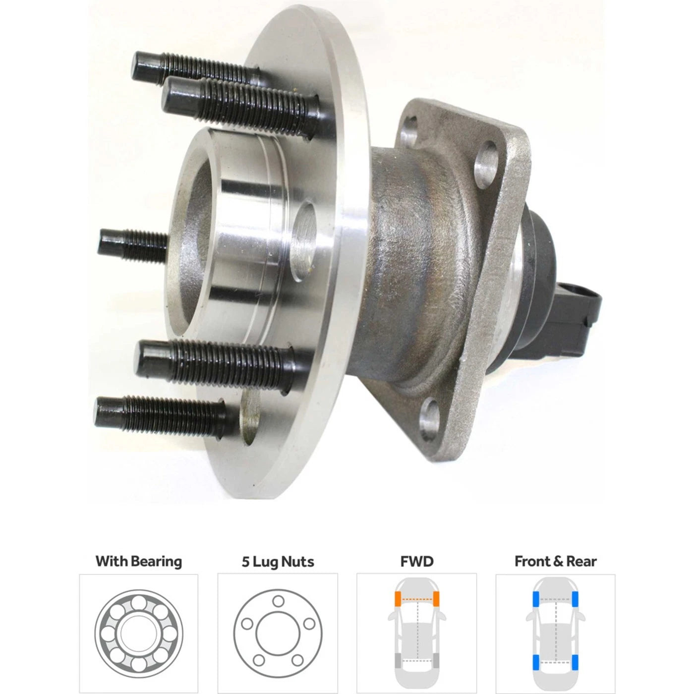 Wheel Hubs for Cadillac DeVille (1994–1996) with Bearing & Sensor FWD