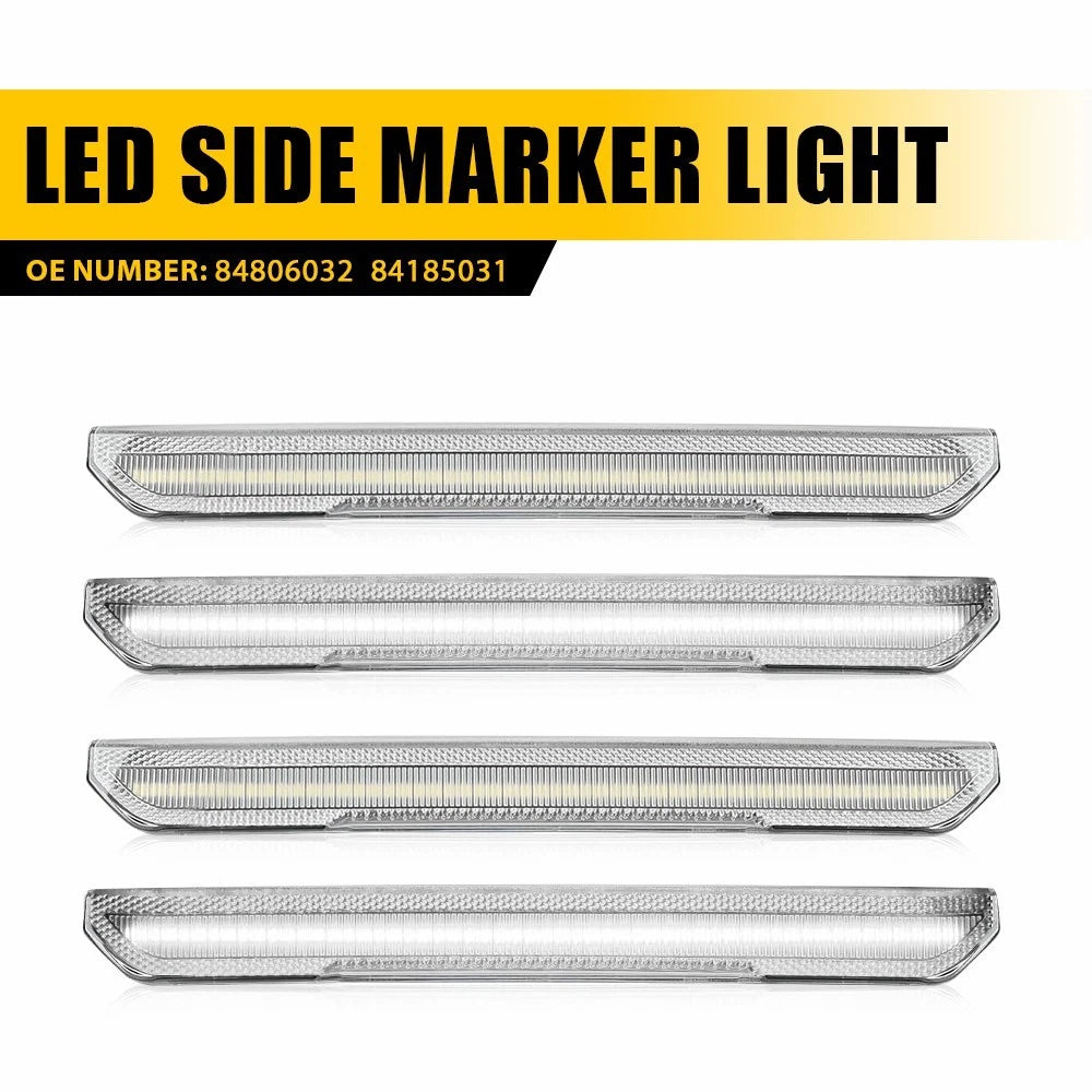 4X White LED Side Marker Lights for GMC Sierra 2500HD 3500HD (2020–2023)