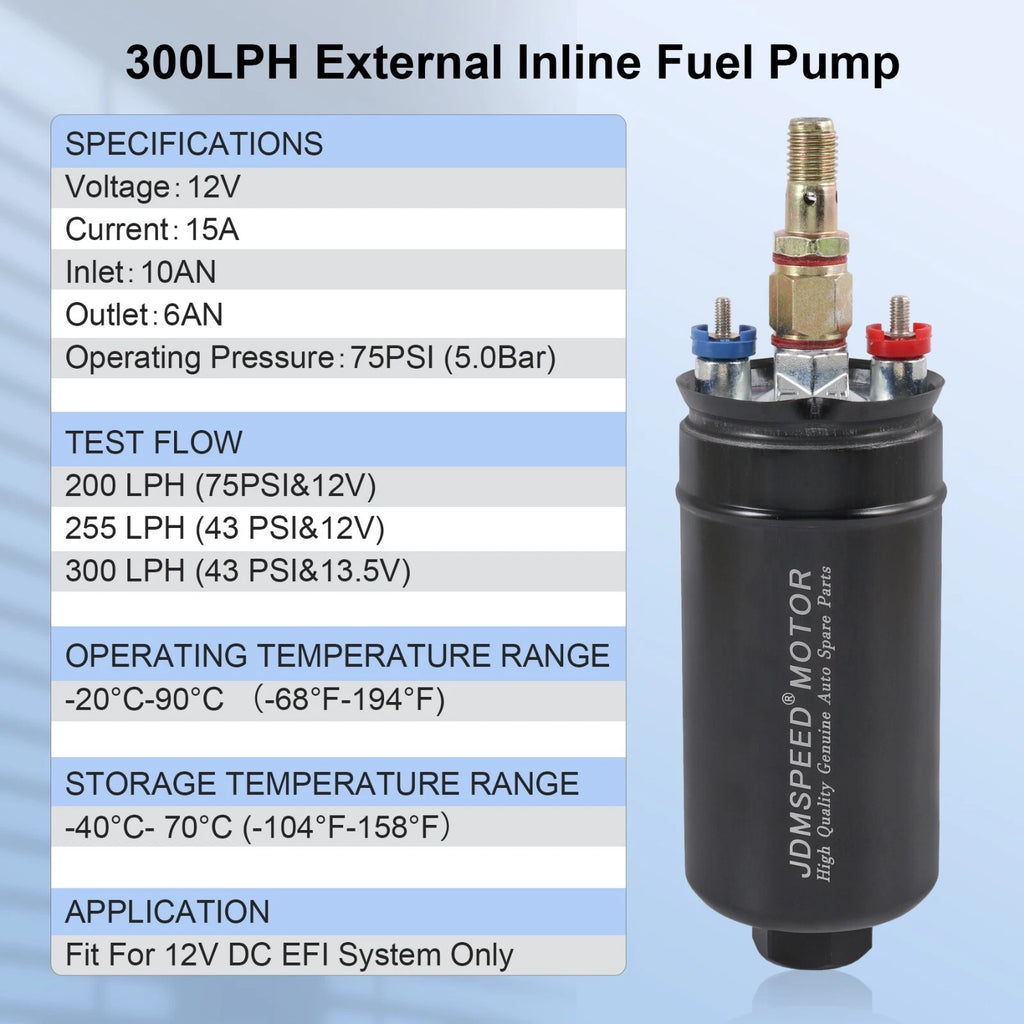 External Inline Electric Fuel Pump 300LPH for Universal Applications (E85)