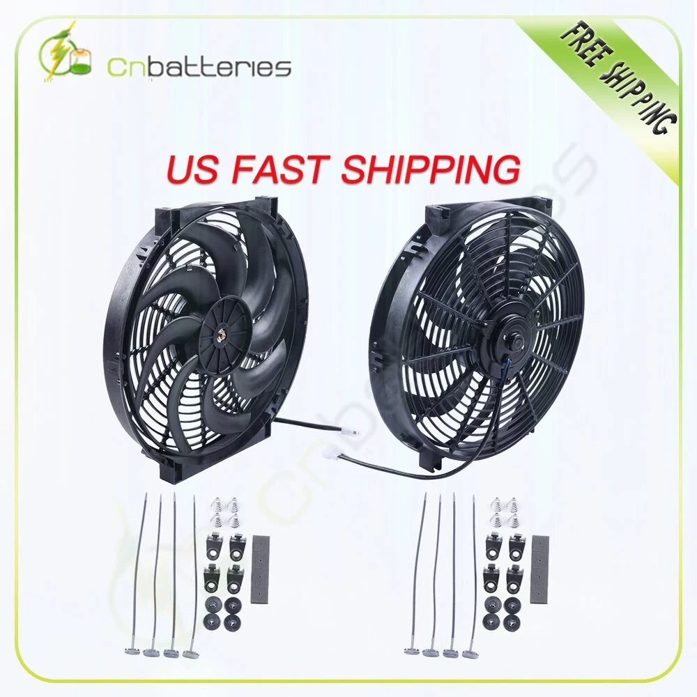 2X Radiator Condenser Cooling Fan for Toyota Avalon, Celica (Universal 14")