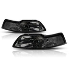 Smoked Headlight & Clear Corner Signal Lamps Pair for Ford Mustang (1999–2004)