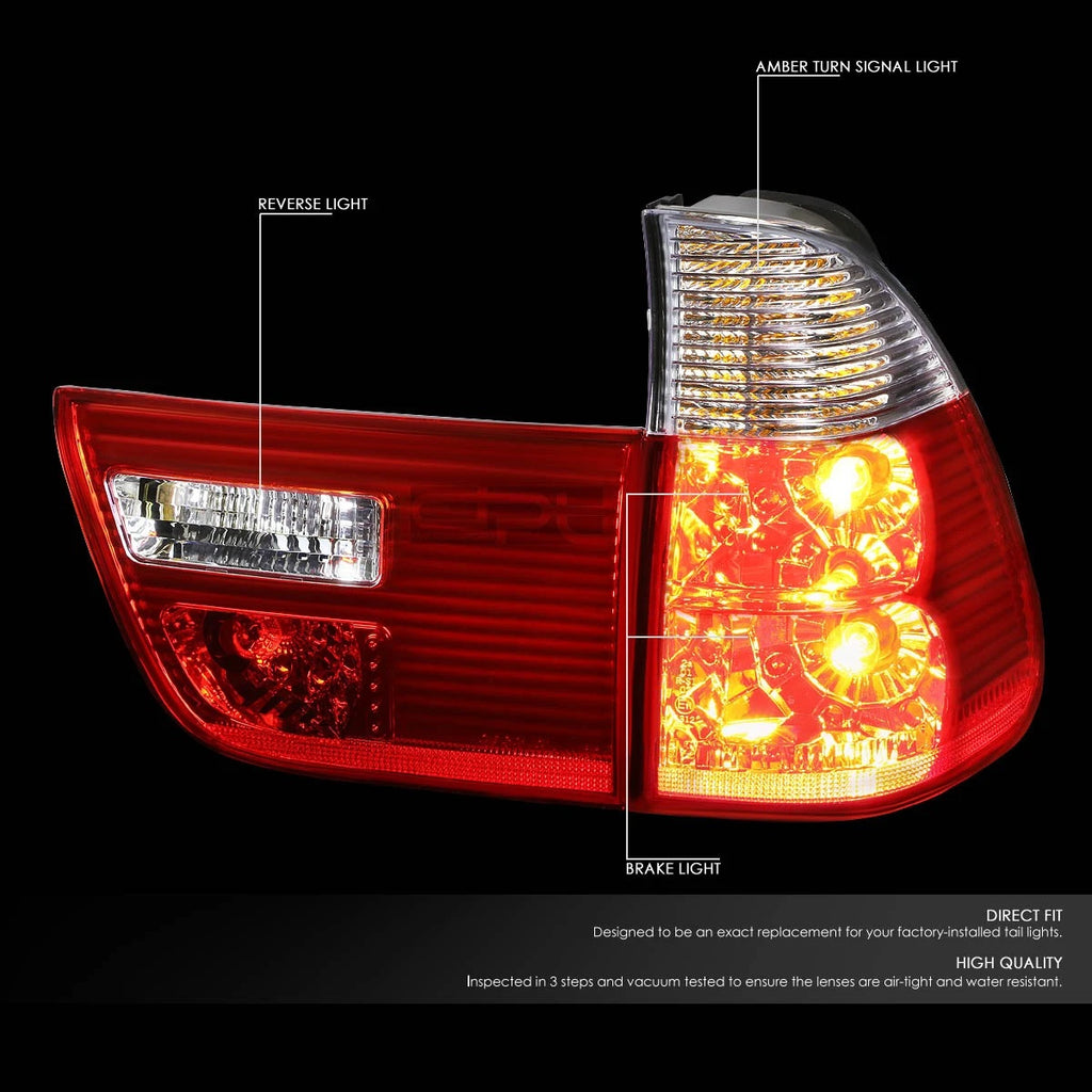 Pair Tail Brake Light Reverse Lamps for BMW X5 E53 (2000–2006)