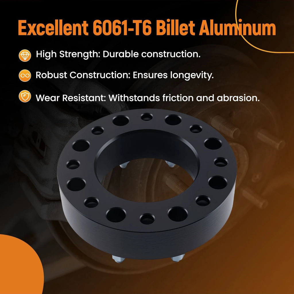 2 Inch Wheel Spacers Kit for Chevy GMC 2500HD 3500HD (2011–2023) 8x180mm 4pc