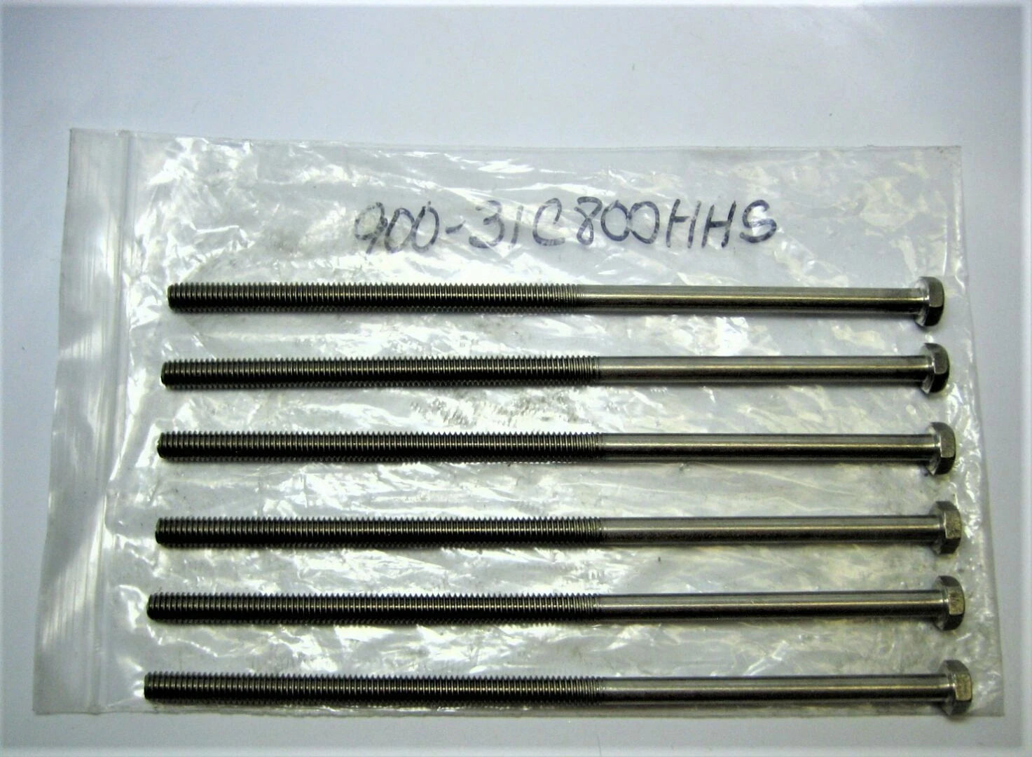 Set of 6 Hex Head Bolts for Hardin Marine 900-31C800HHS (5/16"-18 x 8")