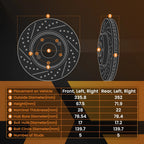 Brake Rotors and Pads Set for Dodge Ram 1500, Durango (2006-2010)