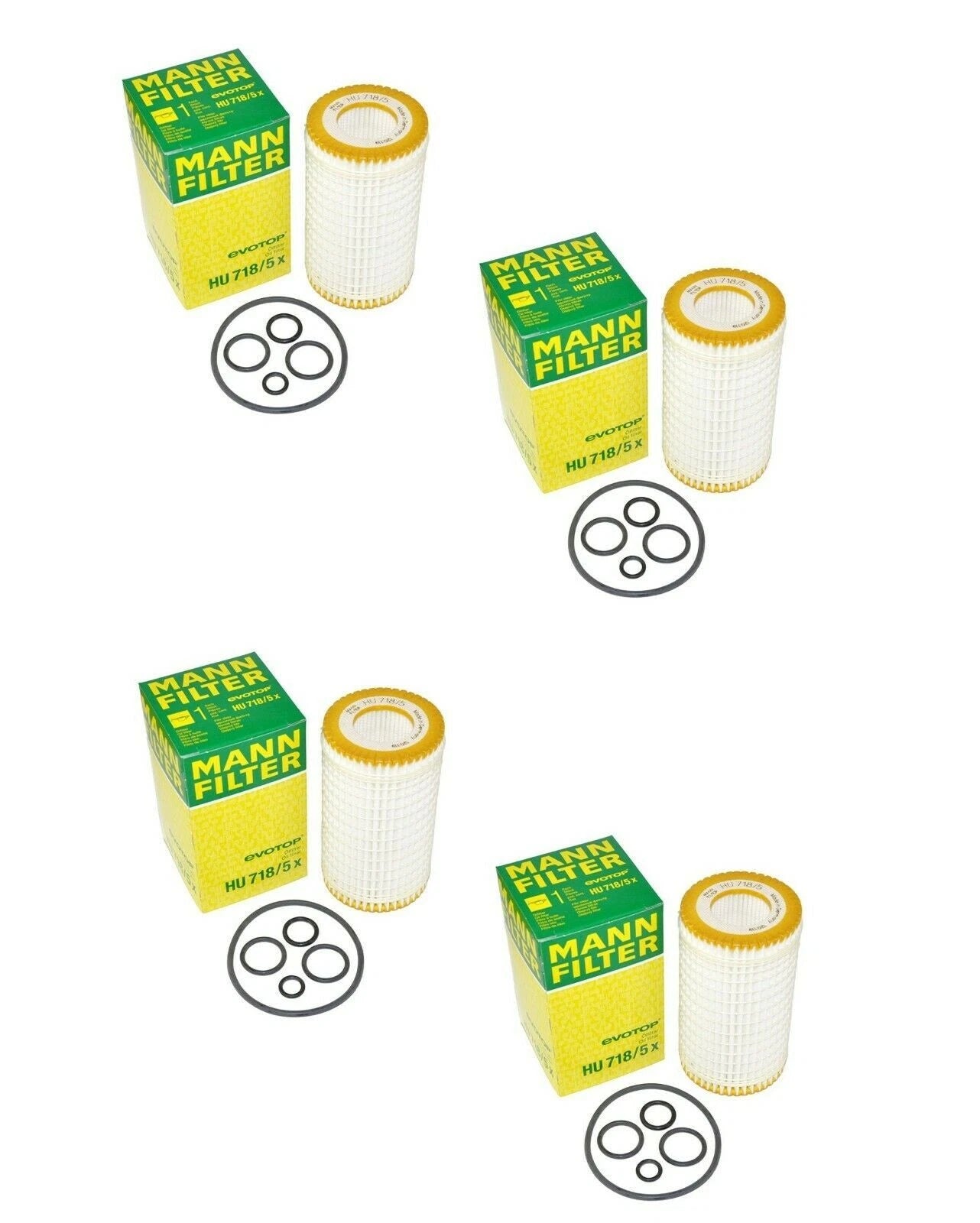 Set of 4 Engine Oil Filters OEM HU718/5x for Mercedes W202 W203