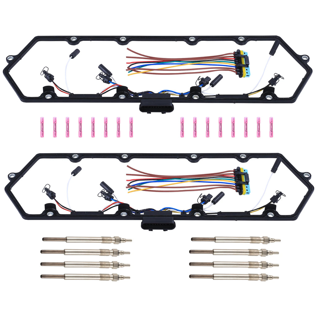 Set of 8 Glow Plugs & Gasket for Ford Powerstroke 7.3L (1998–2003)
