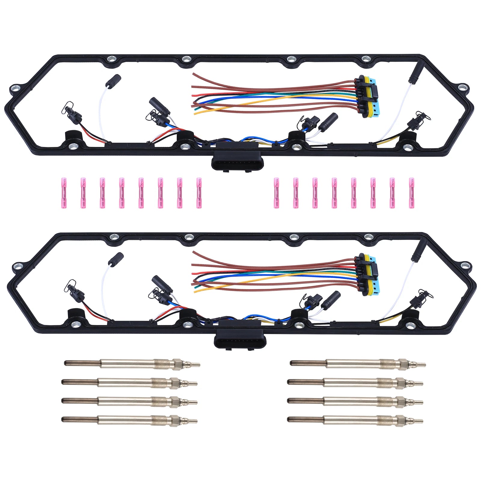 Set of 8 Glow Plugs & Gasket for Ford Powerstroke 7.3L (1998–2003)