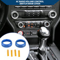 2X AC Climate Switch Knob Cover Ring for Ford Mustang (2015–2021) Blue